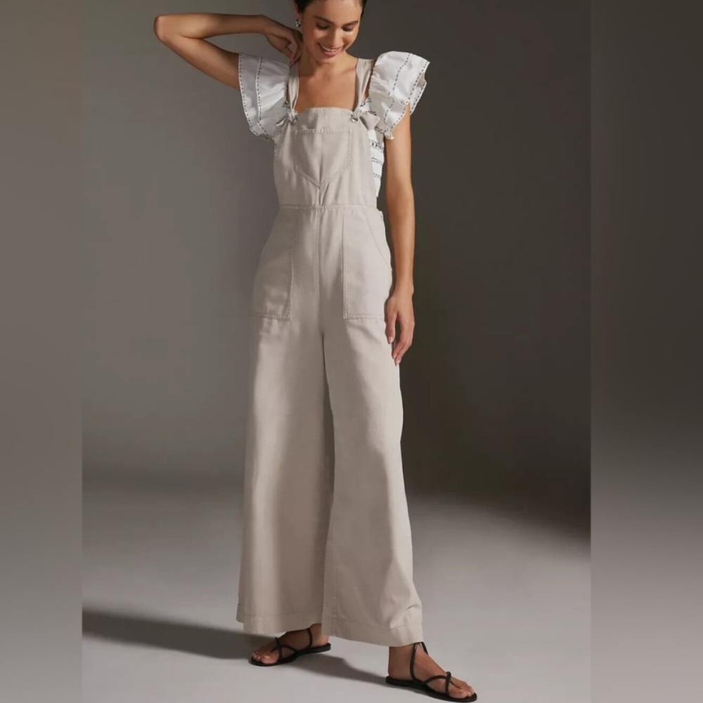 Anthropologie wide leg overalls